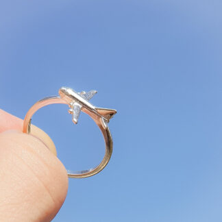 Anillo avión de plata 925