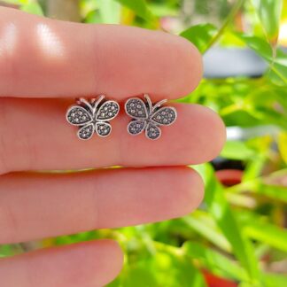 Aros mariposa pasantes de plata 925