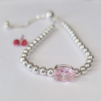Pulsera ajustable bolitas de plata 925