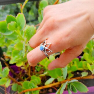 Anillo estilo hindú de plata 925 y piedra turquesa