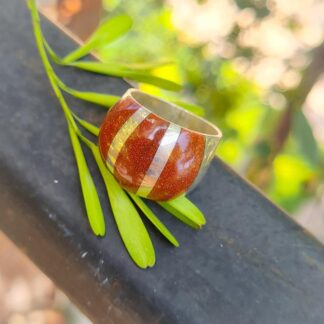 Anillo Fulgor en Plata Peruana 950 con piedra del sol- Colección Tierra