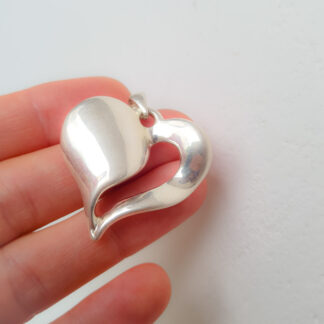 Dije corazón Marea de plata inflada 925- Colección Agua