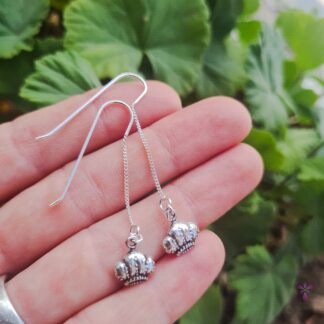Aros colgantes corona de plata 925