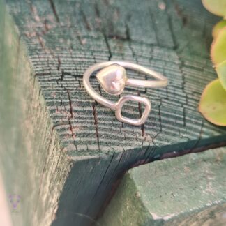 Anillo de corazón cubo de plata 925